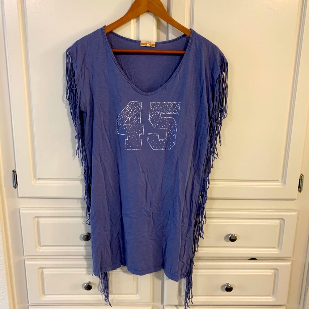 Club Med 45 purple tunic with fringes